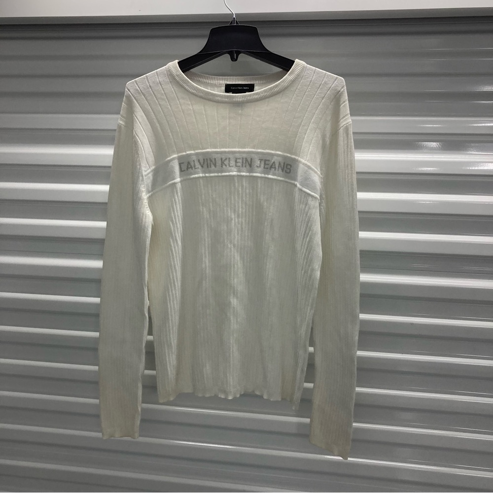 Calvin Klein Jeans Cream Ribbed Top